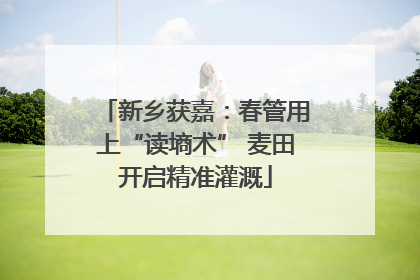 新乡获嘉：春管用上“读墒术” 麦田开启精准灌溉