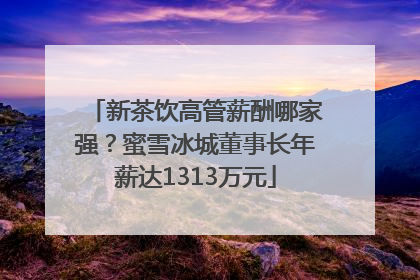 新茶饮高管薪酬哪家强？蜜雪冰城董事长年薪达1313万元