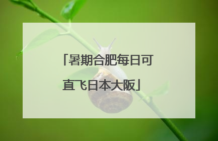 暑期合肥每日可直飞日本大阪