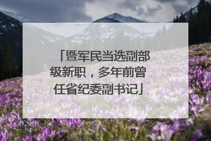 暨军民当选副部级新职，多年前曾任省纪委副书记