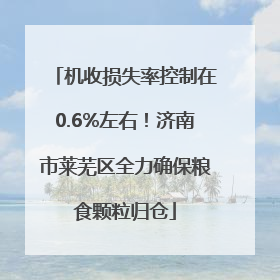 机收损失率控制在0.6%左右！济南市莱芜区全力确保粮食颗粒归仓