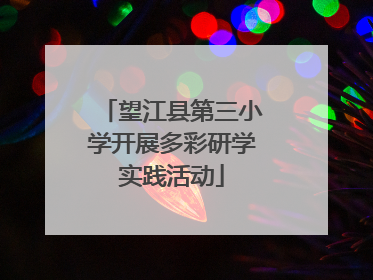 望江县第三小学开展多彩研学实践活动