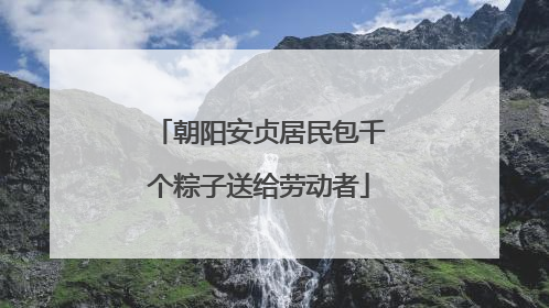 朝阳安贞居民包千个粽子送给劳动者