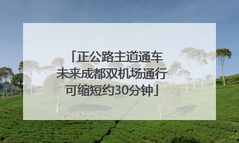 正公路主道通车 未来成都双机场通行可缩短约30分钟