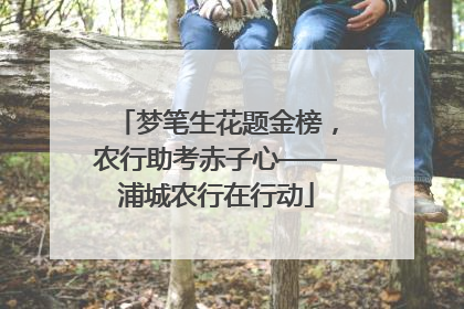 梦笔生花题金榜，农行助考赤子心——浦城农行在行动
