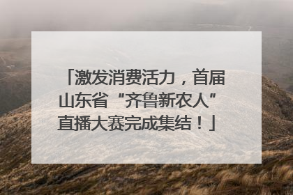 激发消费活力，首届山东省“齐鲁新农人”直播大赛完成集结！