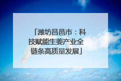 潍坊昌邑市：科技赋能生姜产业全链条高质量发展