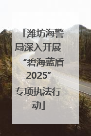潍坊海警局深入开展“碧海蓝盾2025”专项执法行动