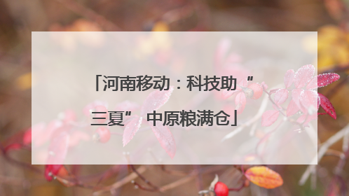 河南移动：科技助“三夏” 中原粮满仓