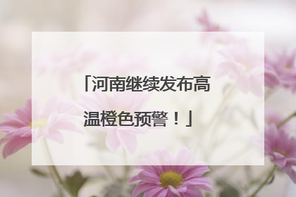 河南继续发布高温橙色预警！