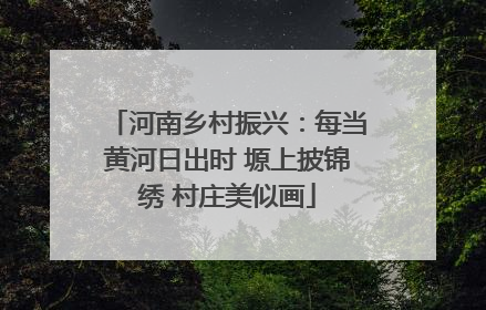 河南乡村振兴：每当黄河日出时 塬上披锦绣 村庄美似画