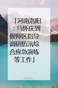 河南洛阳：马怀庆到偃师区指导调研防汛综合应急演练等工作