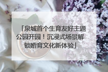 泉城首个生育友好主题公园开园！沉浸式场景解锁婚育文化新体验