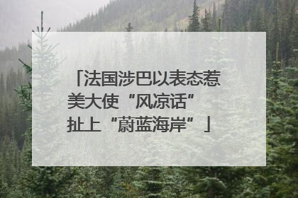 法国涉巴以表态惹美大使“风凉话” 扯上“蔚蓝海岸”