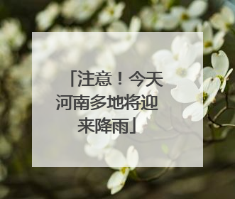注意！今天河南多地将迎来降雨