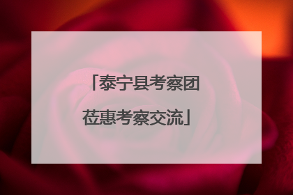 泰宁县考察团莅惠考察交流