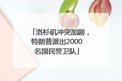洛杉矶冲突加剧，特朗普派出2000名国民警卫队