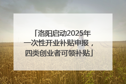 洛阳启动2025年一次性开业补贴申报，四类创业者可领补贴