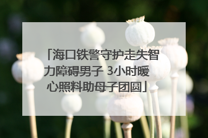 海口铁警守护走失智力障碍男子 3小时暖心照料助母子团圆