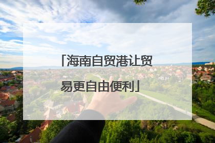 海南自贸港让贸易更自由便利
