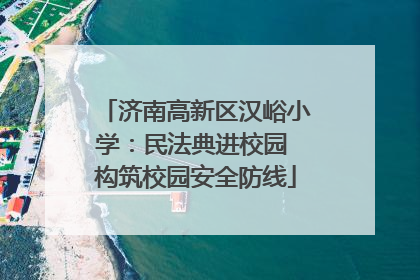 济南高新区汉峪小学：民法典进校园 构筑校园安全防线