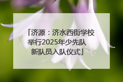 济源：济水西街学校举行2025年少先队新队员入队仪式