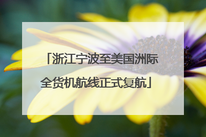 浙江宁波至美国洲际全货机航线正式复航