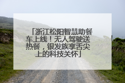 浙江松阳智慧助餐车上线！无人驾驶送热餐，银发族享舌尖上的科技关怀