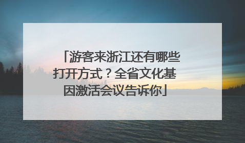 游客来浙江还有哪些打开方式？全省文化基因激活会议告诉你