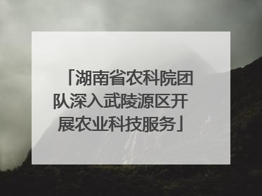 湖南省农科院团队深入武陵源区开展农业科技服务