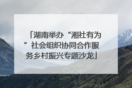 湖南举办“湘社有为”社会组织协同合作服务乡村振兴专题沙龙