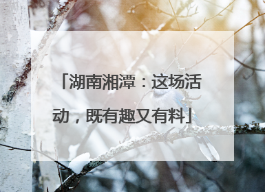 湖南湘潭：这场活动，既有趣又有料