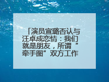 演员宣璐否认与汪卓成恋情：我们就是朋友，所谓“牵手图”双方工作人员均在场
