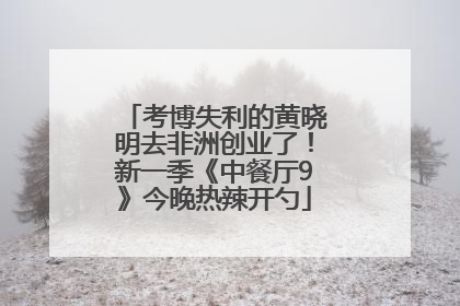 考博失利的黄晓明去非洲创业了！新一季《中餐厅9》今晚热辣开勺