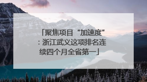 聚焦项目“加速度”：浙江武义这项排名连续四个月全省第一