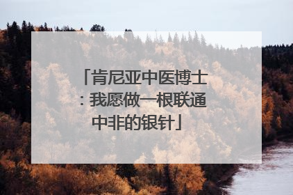 肯尼亚中医博士：我愿做一根联通中非的银针