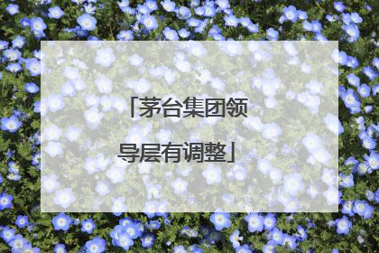 茅台集团领导层有调整