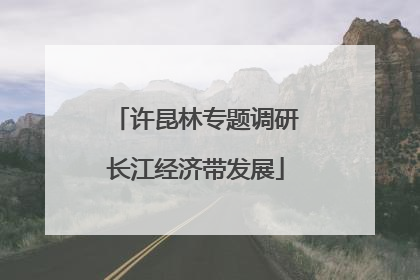 许昆林专题调研长江经济带发展