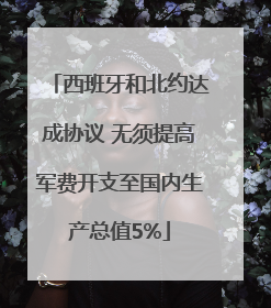 西班牙和北约达成协议 无须提高军费开支至国内生产总值5%