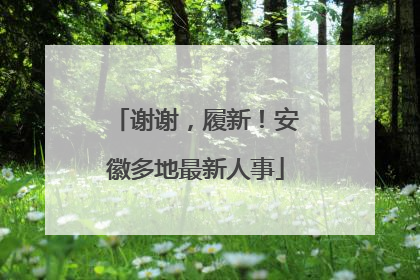 谢谢，履新！安徽多地最新人事
