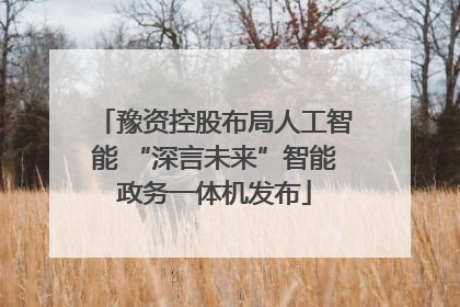 豫资控股布局人工智能 “深言未来”智能政务一体机发布