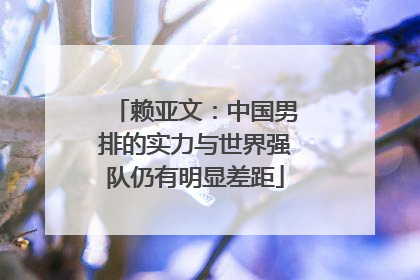 赖亚文：中国男排的实力与世界强队仍有明显差距