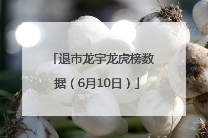 退市龙宇龙虎榜数据（6月10日）