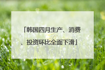 韩国四月生产、消费、投资环比全面下滑