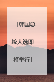 韩国总统大选即将举行
