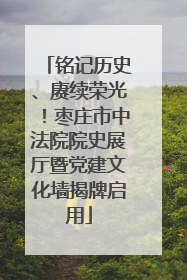 铭记历史、赓续荣光！枣庄市中法院院史展厅暨党建文化墙揭牌启用