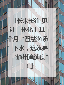 长来长往·见证一体化丨11个月“智慧渔场”下水，这就是“通州湾速度”！