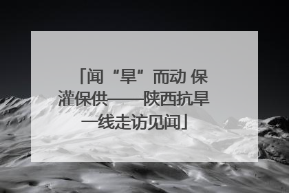闻“旱”而动 保灌保供——陕西抗旱一线走访见闻