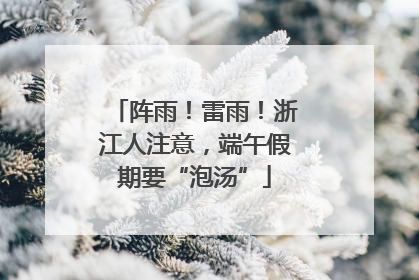 阵雨！雷雨！浙江人注意，端午假期要“泡汤”