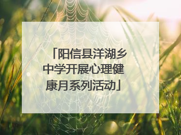 阳信县洋湖乡中学开展心理健康月系列活动